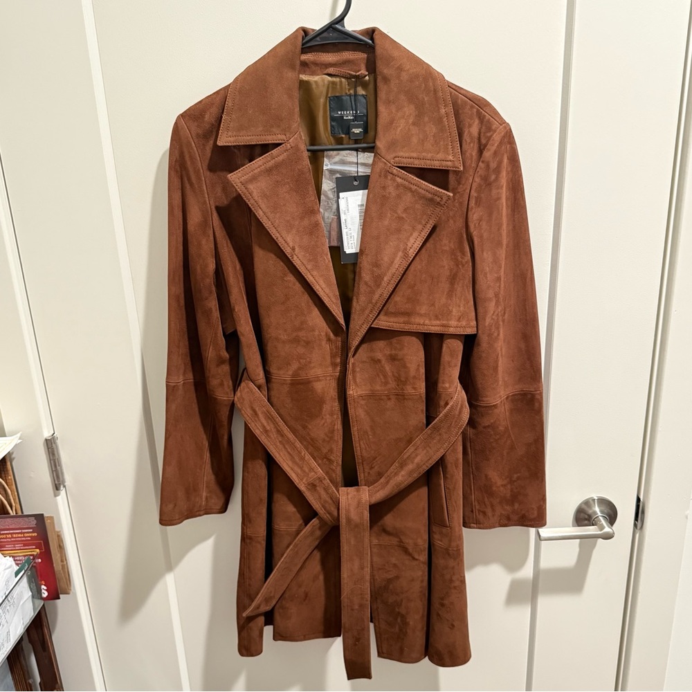 NWT Weekend Max Mara Leather Trench Coat - Picture 4 of 16